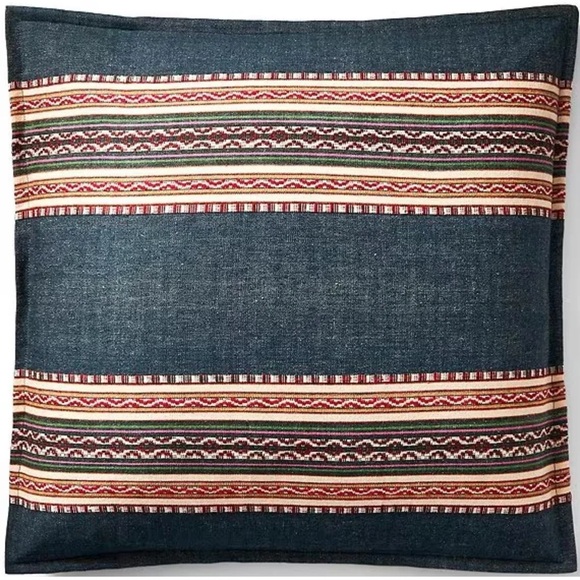 Ralph Lauren Alyssa Multicolor Striped Throw Pillow MSRP $255 20x20 Cotton/Linen - Picture 1 of 16